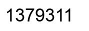 Number 1379311 black image