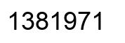 Number 1381971 black image