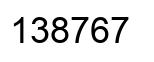 Number 138767 black image