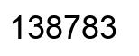 Number 138783 black image