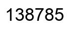Number 138785 black image