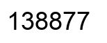 Number 138877 black image