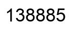 Number 138885 black image