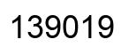 Number 139019 black image