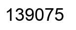 Number 139075 black image