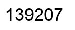 Number 139207 black image