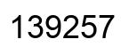 Number 139257 black image