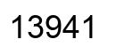 Number 13941 black image
