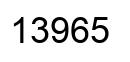 Number 13965 black image