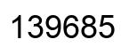 Number 139685 black image