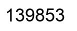 Number 139853 black image
