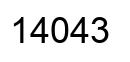 Number 14043 black image