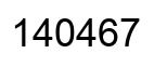 Number 140467 black image