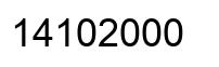 Number 14102000 black image