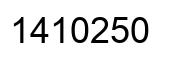 Number 1410250 black image