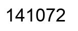 Number 141072 black image