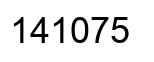 Number 141075 black image