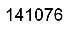 Number 141076 black image