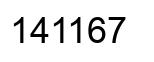 Number 141167 black image