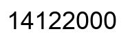 Number 14122000 black image