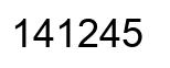 Number 141245 black image