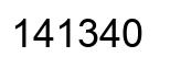 Number 141340 black image