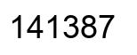 Number 141387 black image