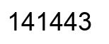 Number 141443 black image
