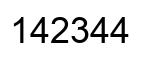 Number 142344 black image