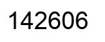 Number 142606 black image