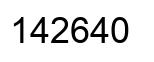 Number 142640 black image