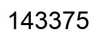 Number 143375 black image