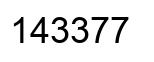 Number 143377 black image