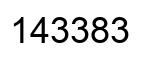 Number 143383 black image