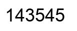 Number 143545 black image