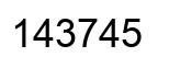 Number 143745 black image