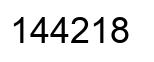 Number 144218 black image