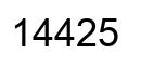 Number 14425 black image