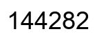 Number 144282 black image