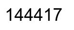 Number 144417 black image