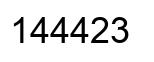 Number 144423 black image