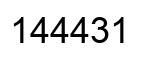 Number 144431 black image