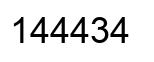 Number 144434 black image