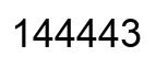Number 144443 black image