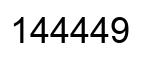 Number 144449 black image