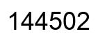 Number 144502 black image