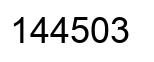 Number 144503 black image