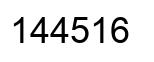 Number 144516 black image