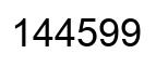 Number 144599 black image