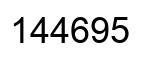 Number 144695 black image